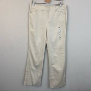 GH Bass & Co Pale Taupe Straight leg Stretch Pants Pockets Size 8 NWT